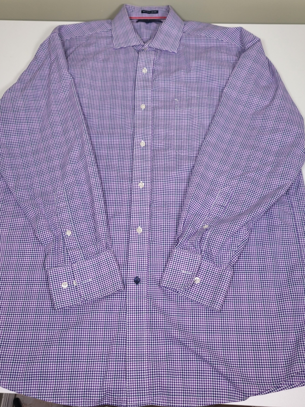 Tommy Hilfiger Purple Check Dress Shirt Size 16 1/2